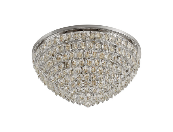 Lightologist Conifer 80cm Flush Ceiling, 12 Light E14, Polished Chrome/Crystal