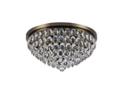 Lightologist Conifer 60cm Flush Ceiling, 6 Light E14, Antique Brass/Crystal