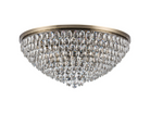 Lightologist Conifer 95cm Flush Ceiling, 15 Light E14, Antique Brass/Crystal