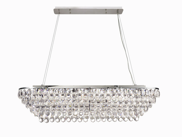 Lightologist Conifer Linear Pendant, 14 Light E14, Polished Chrome/Crystal