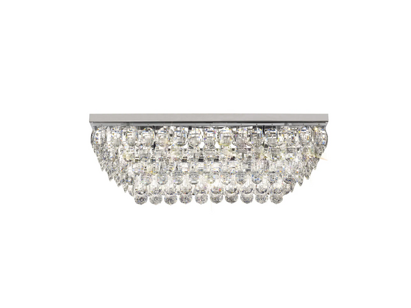 Lightologist Conifer Linear Flush Ceiling, 5 Light E14, Polished Chrome/Crystal