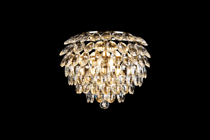 Lightologist Conifer Wall Lamp, 2 Light E14, Antique Brass/Crystal