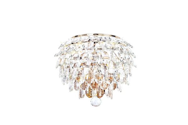 Lightologist Conifer Wall Lamp, 2 Light E14, French Gold/Crystal