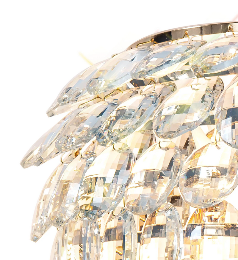 Lightologist Conifer Wall Lamp, 2 Light E14, French Gold/Crystal