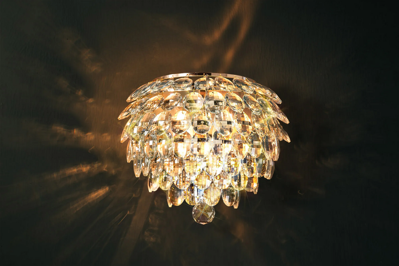 Lightologist Conifer Wall Lamp, 2 Light E14, French Gold/Crystal