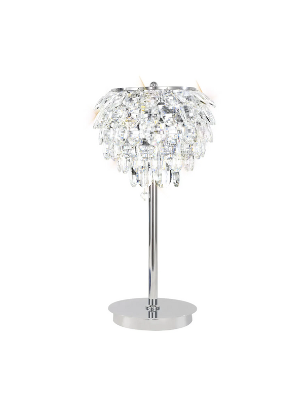 Lightologist Conifer Table Lamp, 2 Light E14, Polished Chrome/Crystal