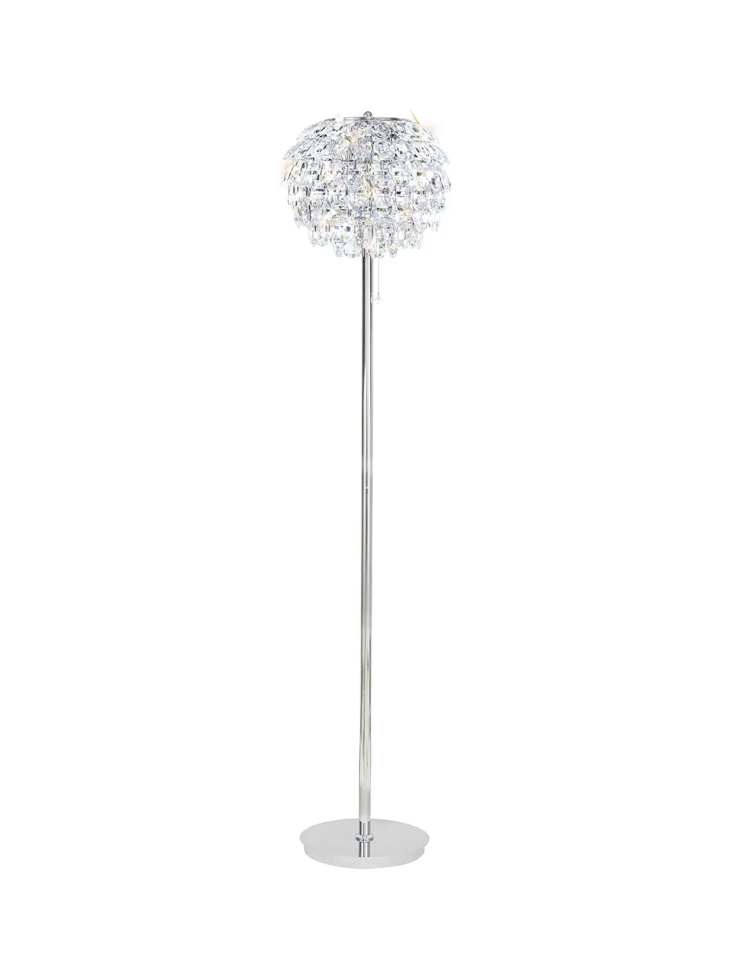 Lightologist Conifer Floor Lamp, 3 Light E14, Polished Chrome/Crystal