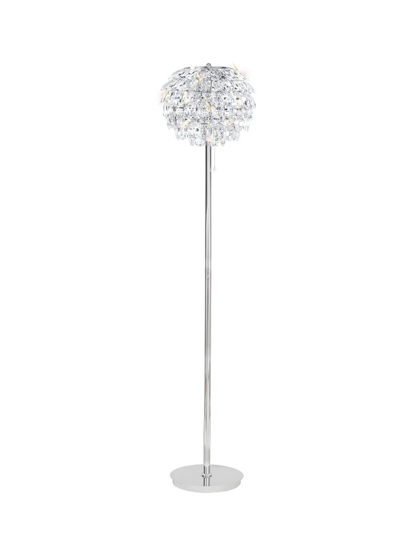 Lightologist Conifer Floor Lamp, 3 Light E14, Polished Chrome/Crystal