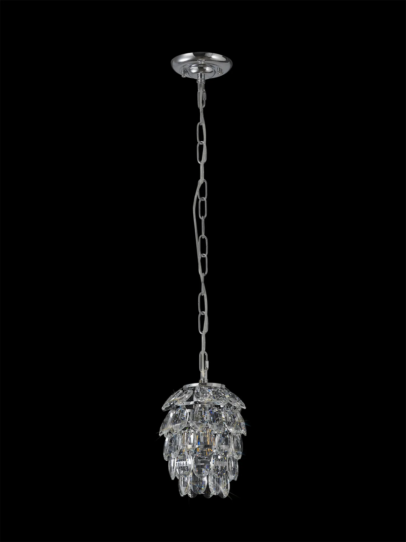 Lightologist Conifer 17cm Pendant 5 Layer, 1 Light E27, Polished Chrome/Crystal