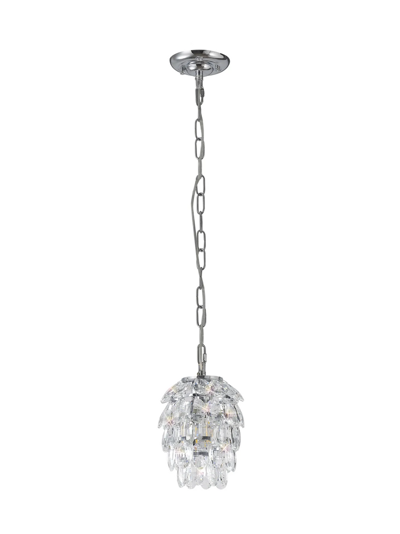 Lightologist Conifer 17cm Pendant 5 Layer, 1 Light E27, Polished Chrome/Crystal