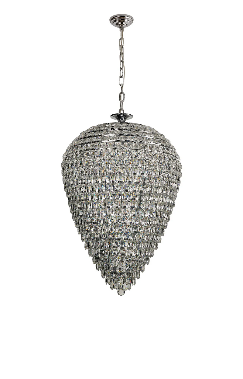 Lightologist Conifer 80cm Acorn Pendant, 25 Light E14, Polished Chrome/Crystal