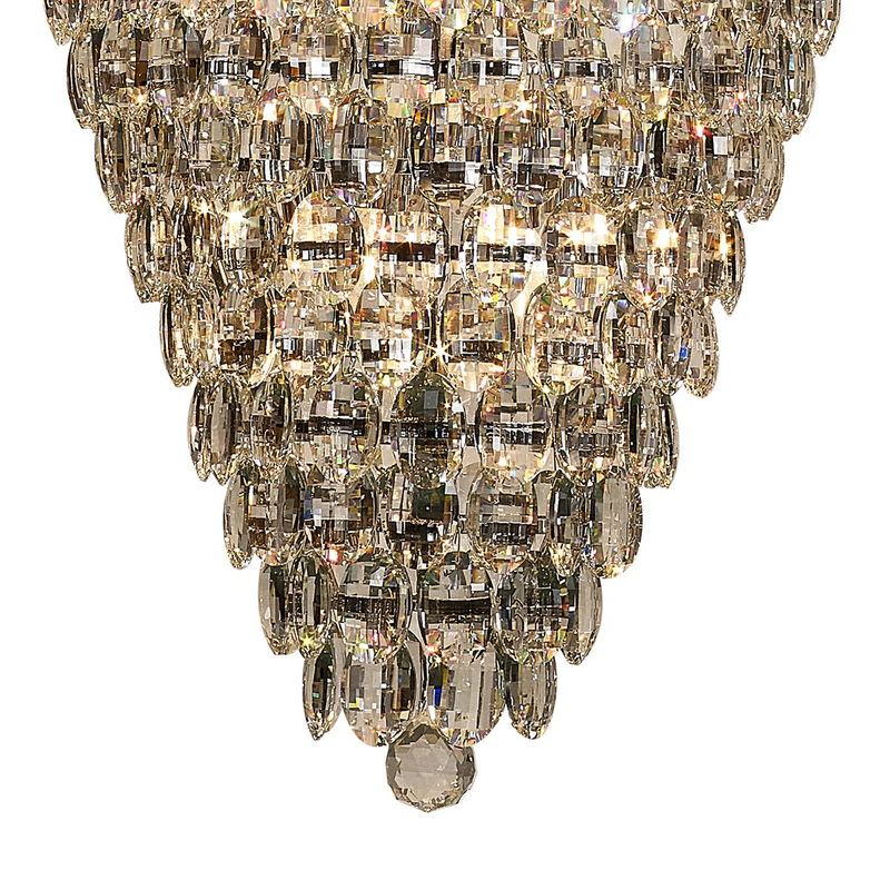 Lightologist Conifer 80cm Tall Acorn Pendant, 30 Light E14, Polished Chrome/Crystal