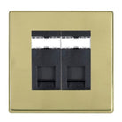 Hamilton 7G212J45-C6B Hartland G2 Polished Brass 2 Gang Unshielded Cat6 RJ45 Outlet - Black Insert