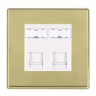 Hamilton 7G212J45-C6W Hartland G2 Polished Brass 2 Gang Unshielded Cat6 RJ45 Outlet - White Insert