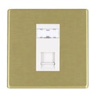Hamilton 7G22J45W Hartland G2 Satin Brass 1 Gang Unshielded Cat5e RJ45 Outlet - White Insert