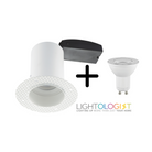 BUNDLE - Saxby Trimless Plaster-in Fire Rated GU10 Downlight complete with 3000k Warm White GU10 Lamp