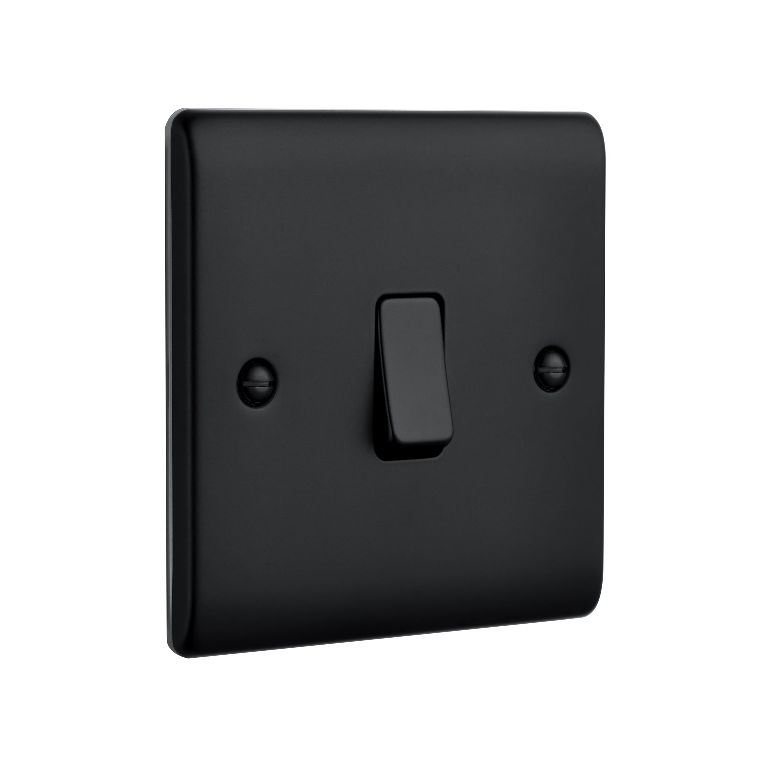 Saxby Raised Screwed 10AX 1G 2-Way Switch - Matt Black RS101BL