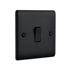 Saxby Raised Screwed 10AX 1G 2-Way Switch - Matt Black RS101BL