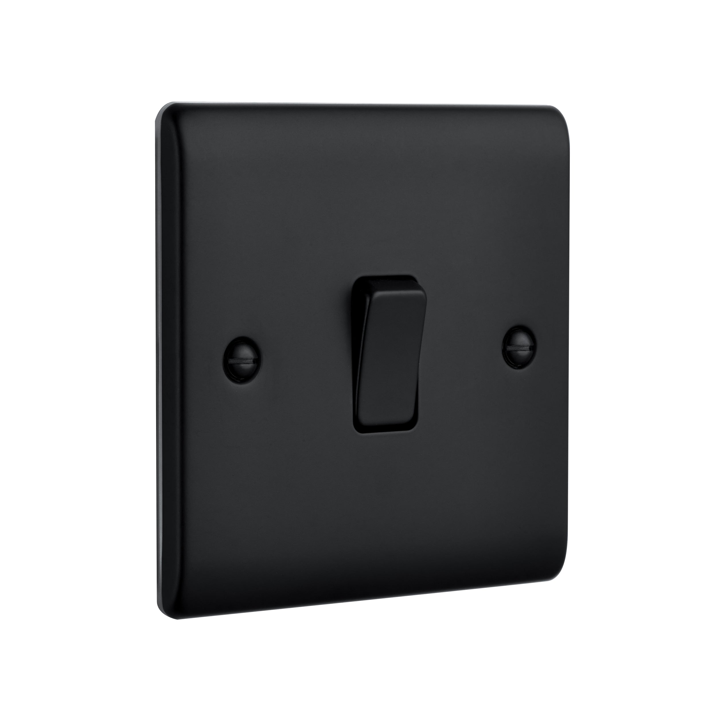 Saxby Raised Screwed 10AX 1G 2-Way Switch - Matt Black RS101BL