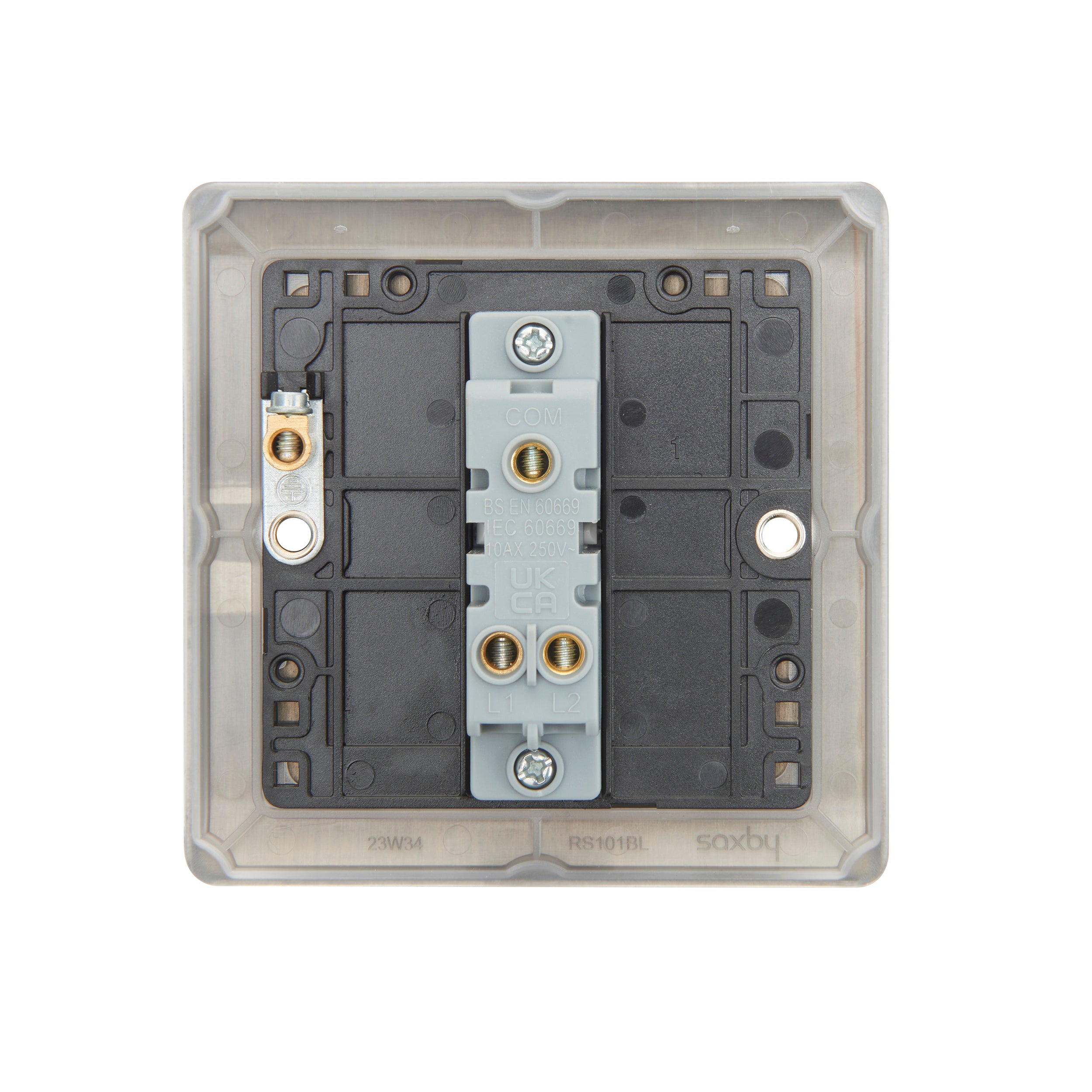 Saxby Raised Screwed 10AX 1G 2-Way Switch - Matt Black RS101BL
