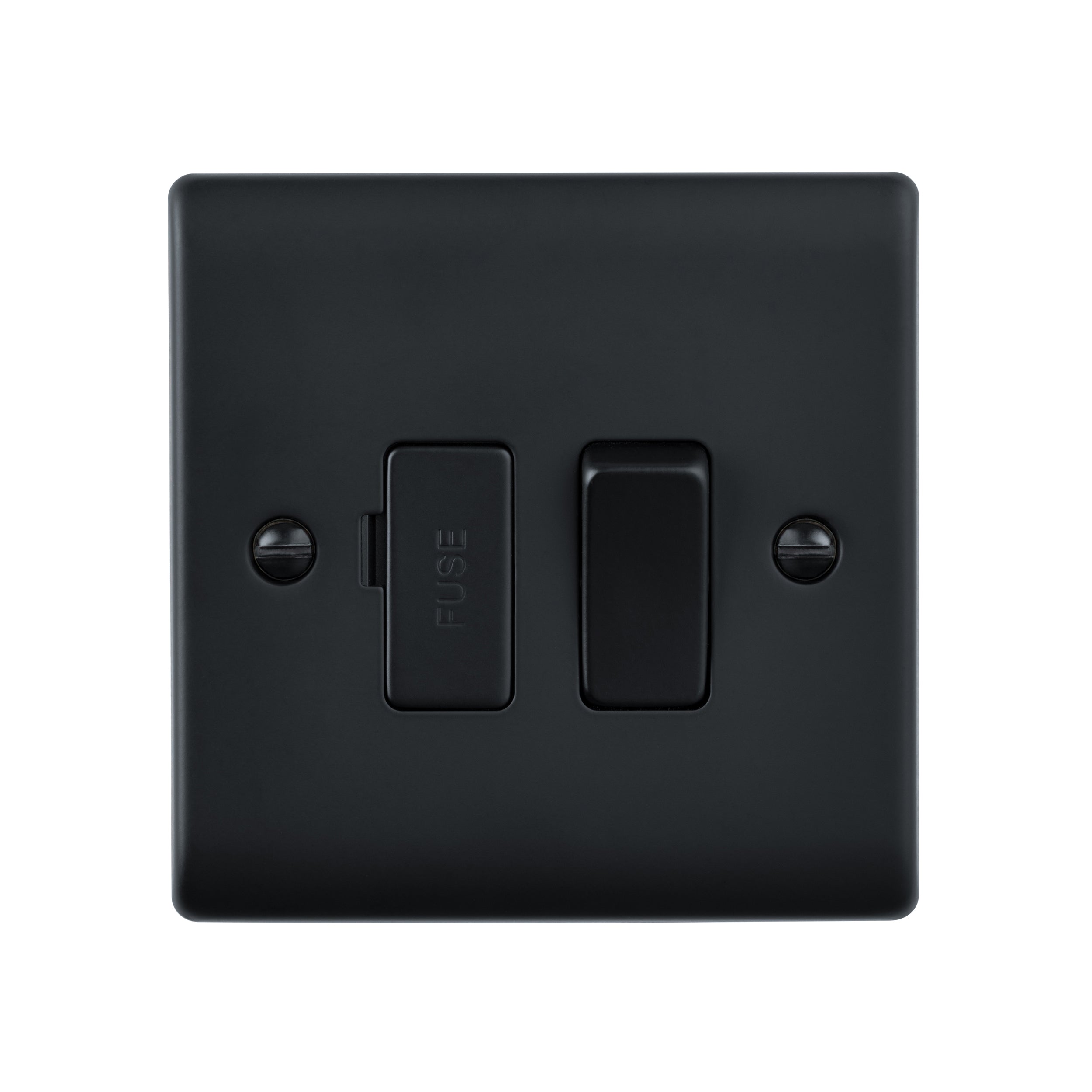 Saxby Raised Screwed 13A Switched Fused Spur Unit - Matt Black RS320BL