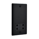 Saxby Raised Screwed Dual Voltage Shaver Socket - Matt Black With Black Insert RS441BLB