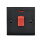 Saxby Raised Screwed 45A 1G DP Switch with Neon - Matt Black RS553BL