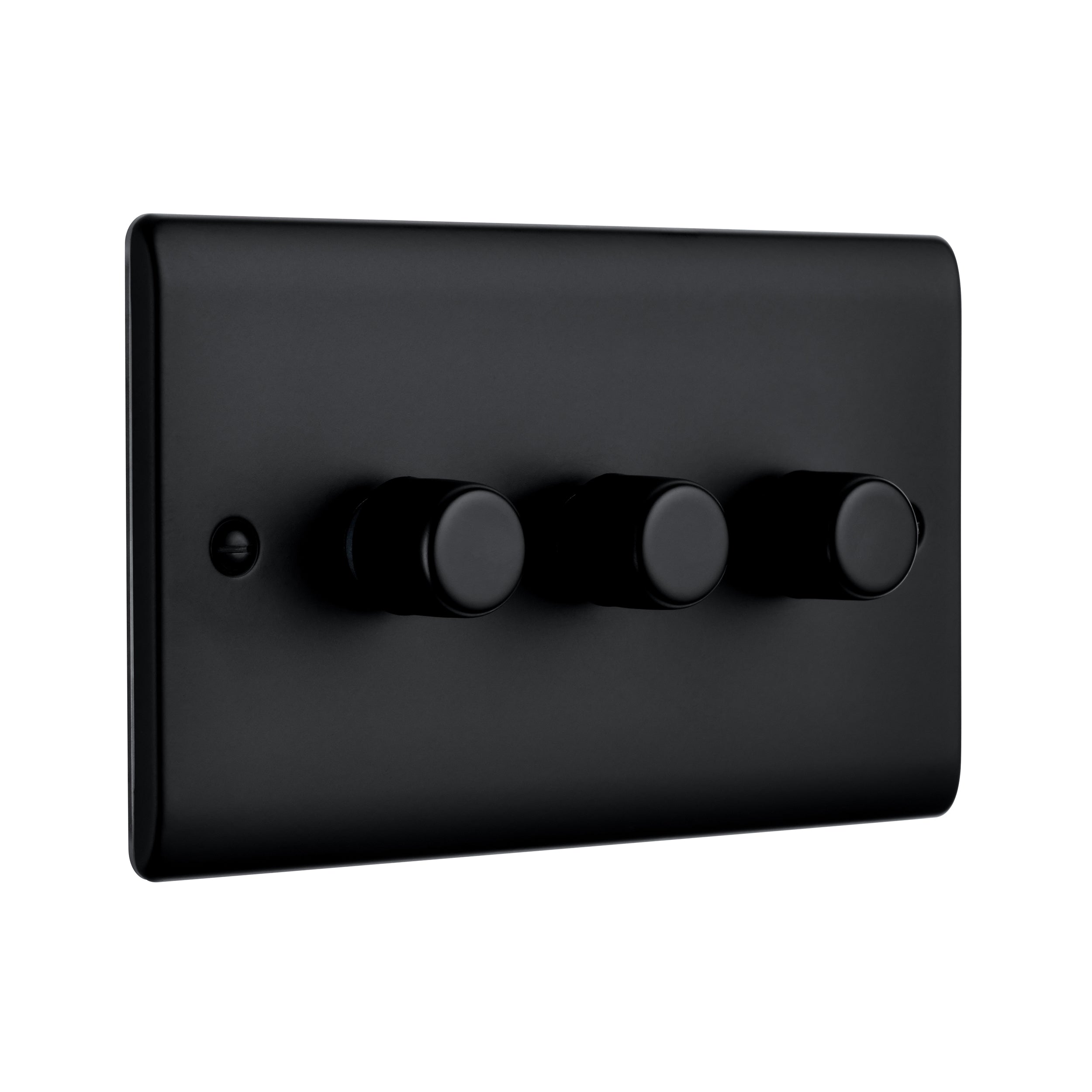Saxby Raised Screwed 3G LED Dimmer 5-100W - Matt Black RS663BL