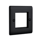 Saxby Raised Screwed 2G Modular Faceplate (2 Modules) - Matt Black RSMFP2BL