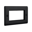Saxby Raised Screwed 4G Modular Faceplate (4 Modules) - Matt Black RSMFP4BL