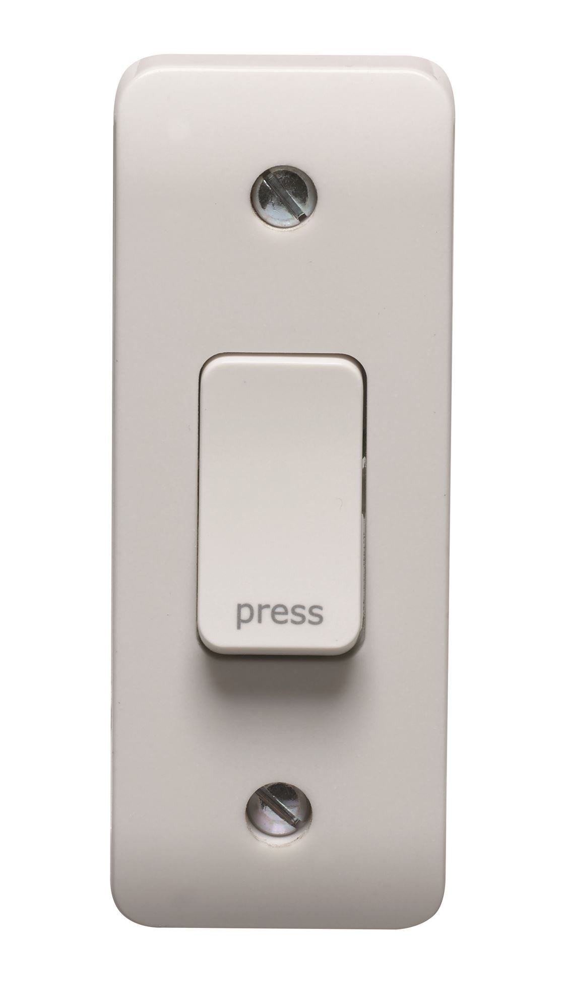 Crabtree Instinct 10A 1G 2 Way Retractive Architrave Switch Printed Press Cr1179/Pr