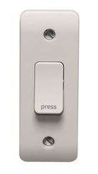 Crabtree Instinct 10A 1G 2 Way Retractive Architrave Switch Printed Press Cr1179/Pr