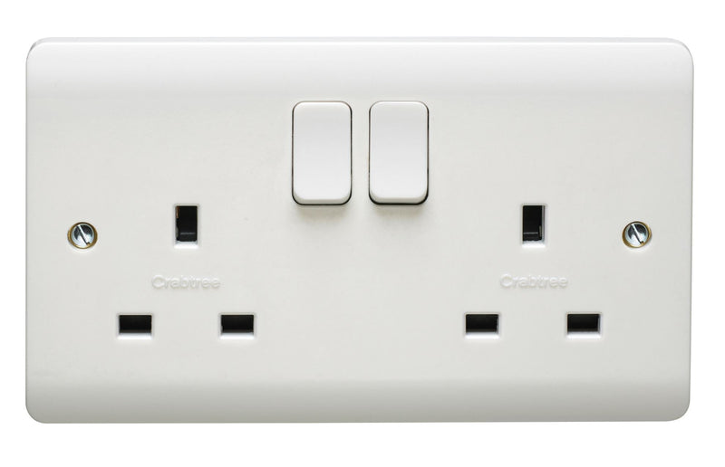 Crabtree Instinct 13A 2G Dp Switched Socket Dual Earth Cr1305/D