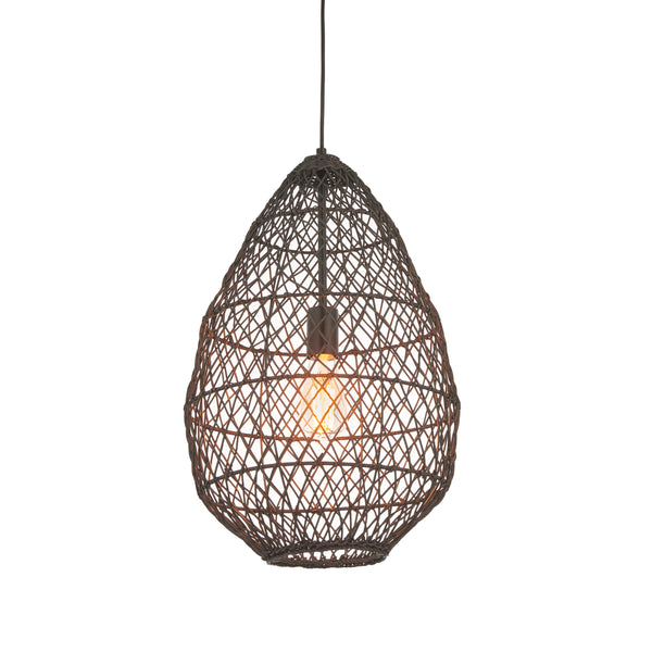 Lightologist Black rattan & matt black Single Pendant Light WIN1398472