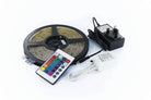 Integral LED PLUG AND PLAY STRIP IP65 5M RGB 7.2W/M 30LED/M 10MM WIDTH 115 BEAM BLISTER WITH IR CONTROLLER AND IP20 UK PLUG ADAPTOR INTEGRAL ILSTRGBA081B
