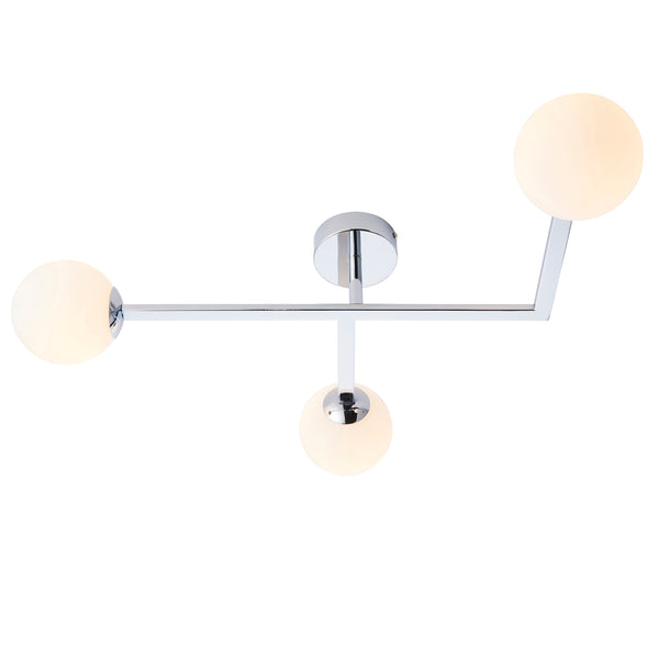 Lightologist Chrome plate & matt opal glass Multi arm glass Semi flush Light WIN1393904