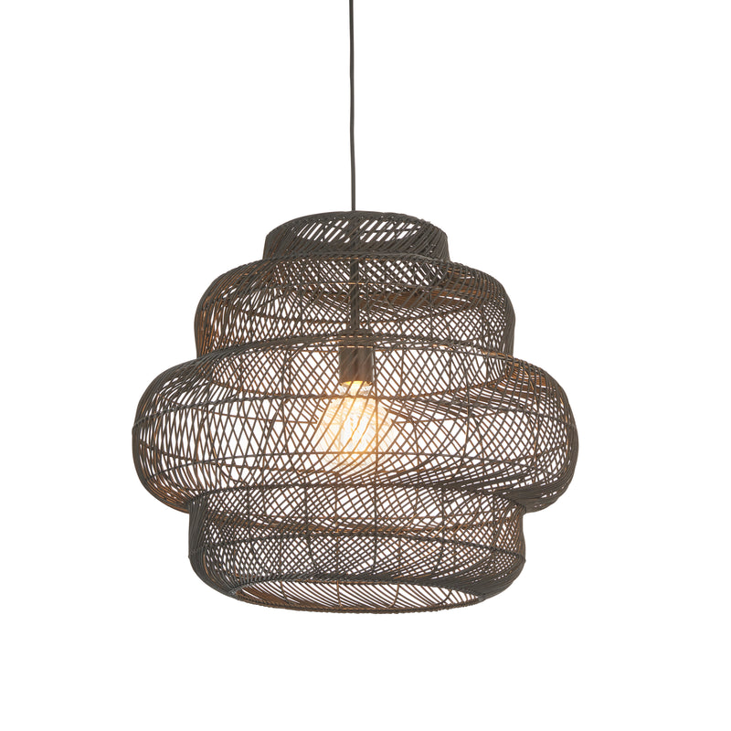 Lightologist Black rattan & matt black Single Pendant Light WIN1398474