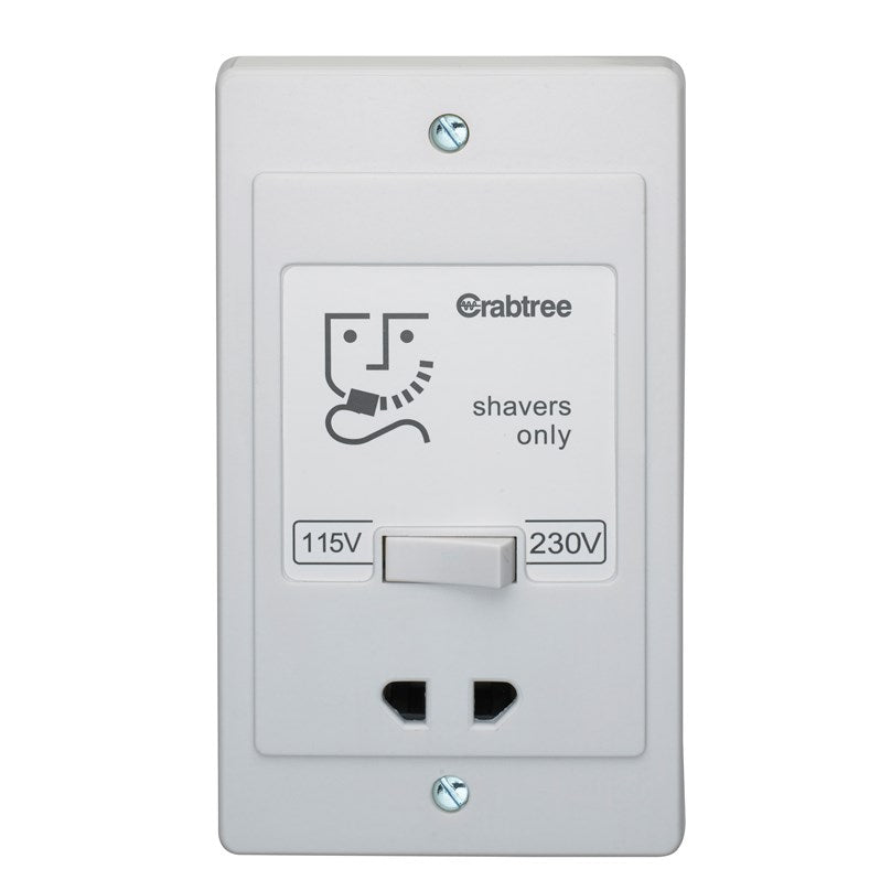 Crabtree Capital White Moulded Shaver Socket Dual Voltage  2400