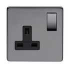 Crabtree Platinum black nickel 1 Gang Socket Black Insert 7314/bkn