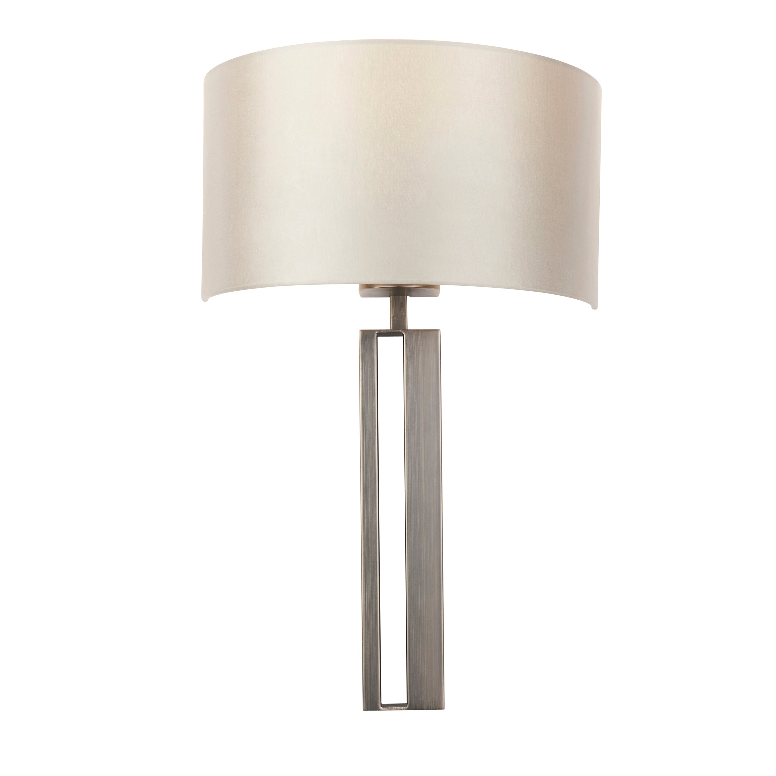 Lightologist Brushed bronze finish & mink satin fabric Shade Wall Light WIN1395449