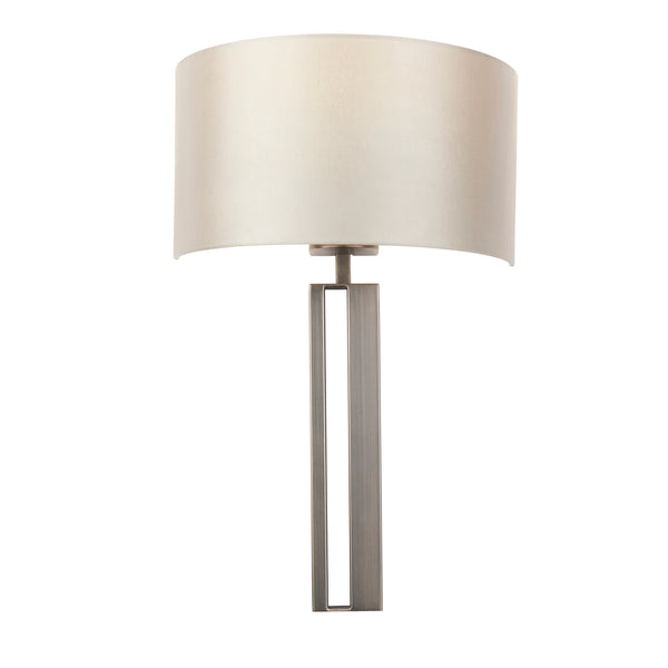 Lightologist Brushed bronze finish & mink satin fabric Shade Wall Light WIN1395449