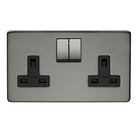Crabtree Platinum black nickel 2 Gang Socket 7316/bkn