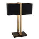 Lightologist Matt antique brass plate & black fabric Base & shade Table Light WIN1393061