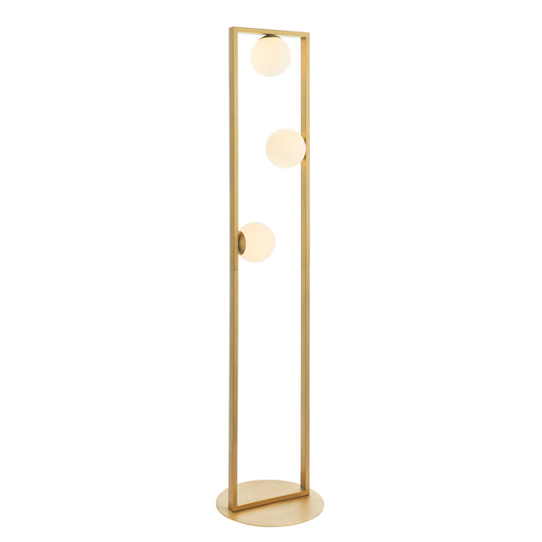 Lightologist Brushed gold finish & gloss opal glass Complete Floor Light WIN1392494