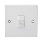 Crabtree Capital White Moulded 10A 1 Gang 1 Way Retractive Switch Printed 'Bell Symbol' 4096/B