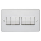 Crabtree Capital White Moulded 10AX 6 Gang 2 Way Switch 4176
