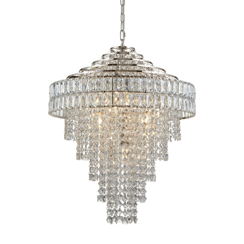 Lightologist Bright nickel plate & clear crystal glass Multi arm shade Pendant Light WIN13104295