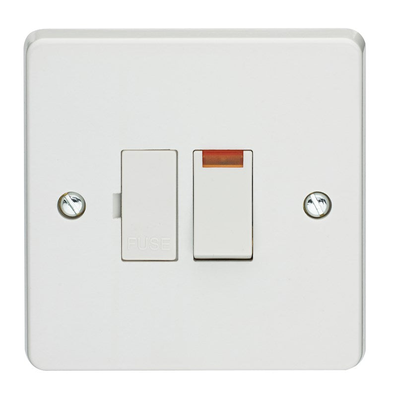 Crabtree Capital White Moulded 13A Double Pole Switched Fused Connection Unit With Neon 4827/3