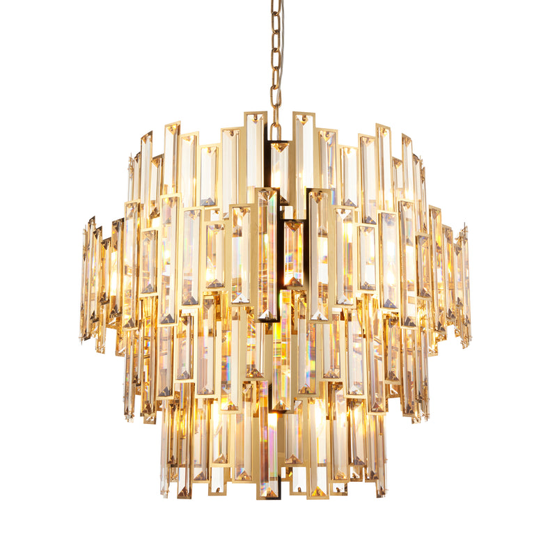 Lightologist Gold effect plate & champagne crystal Single Pendant Light WIN13101663