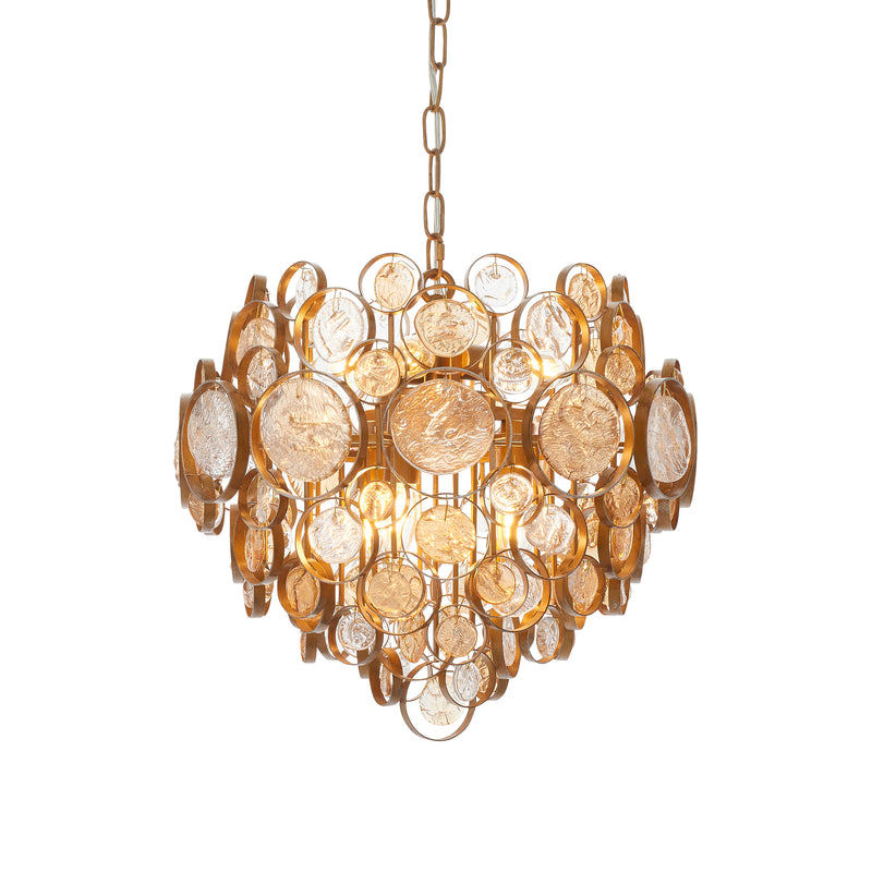 Lightologist Antique gold paint, clear & amber glass Multi arm lamp Pendant Light WIN1391989